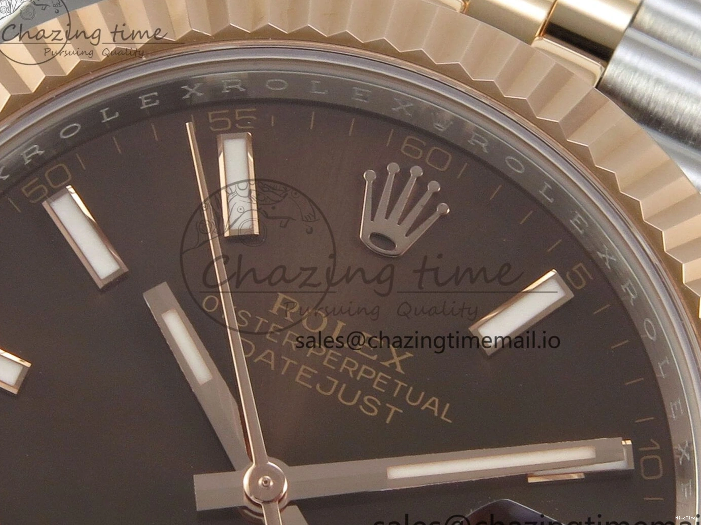MiroTime 0202 DateJust 41 126331 SS RG ARF 1:1 Best Edition Brown Stick Dial on Jubilee Bracelet SH3235 (Weighted) TopPick 196